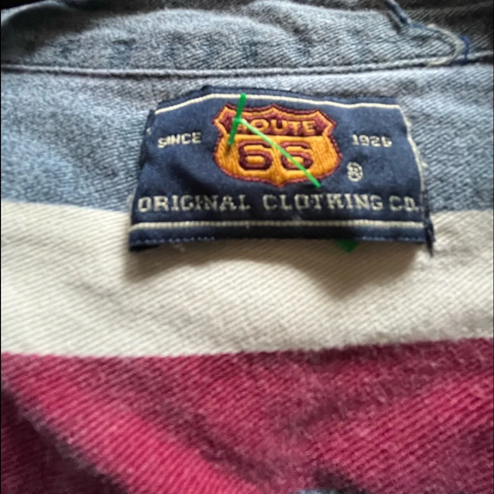 Route 66 button up striped short sleeve - Picture 3 of 3